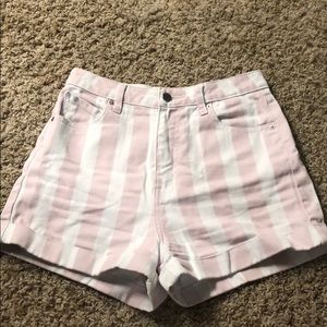 Volcom high waisted striped cuffed shorts
